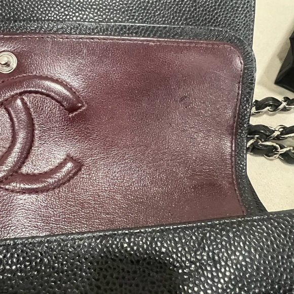 ❌RESERVED❌CHANEL Classic Double Flap Caviar Medium Black within silver hardware - Picture 12 of 14